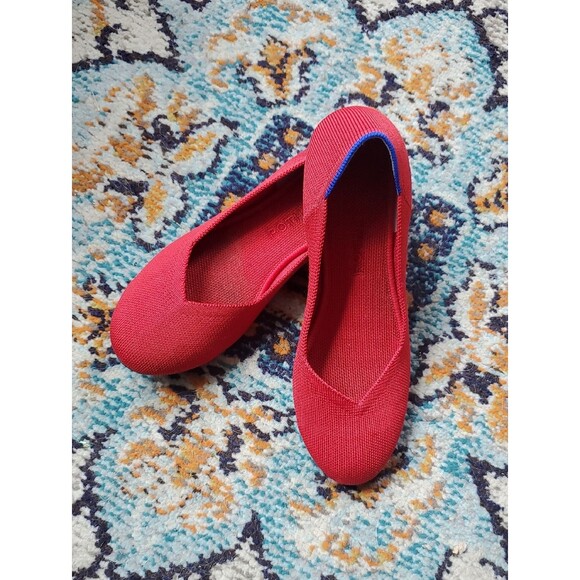 Rothy's Shoes - Rothy's Bright Red Round Toe Knit Slip-On Ballet Flats Size W8